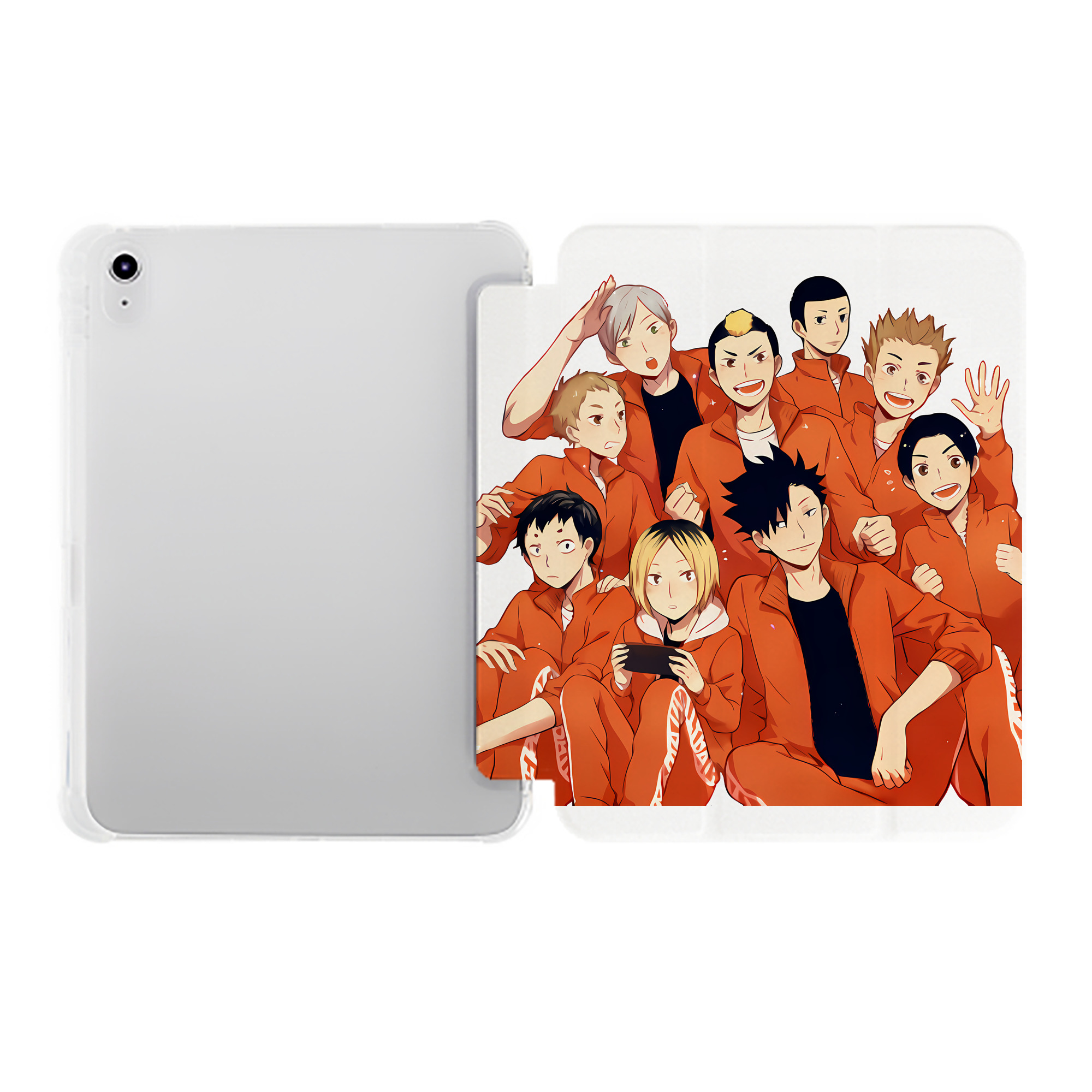 （画像用） ハイキュー!! Haikyu!! IPad ケース ペン収納付き 三つ折りスタンド PUレザー×シリコン 対応機種9.5/10.5/10.9インチ